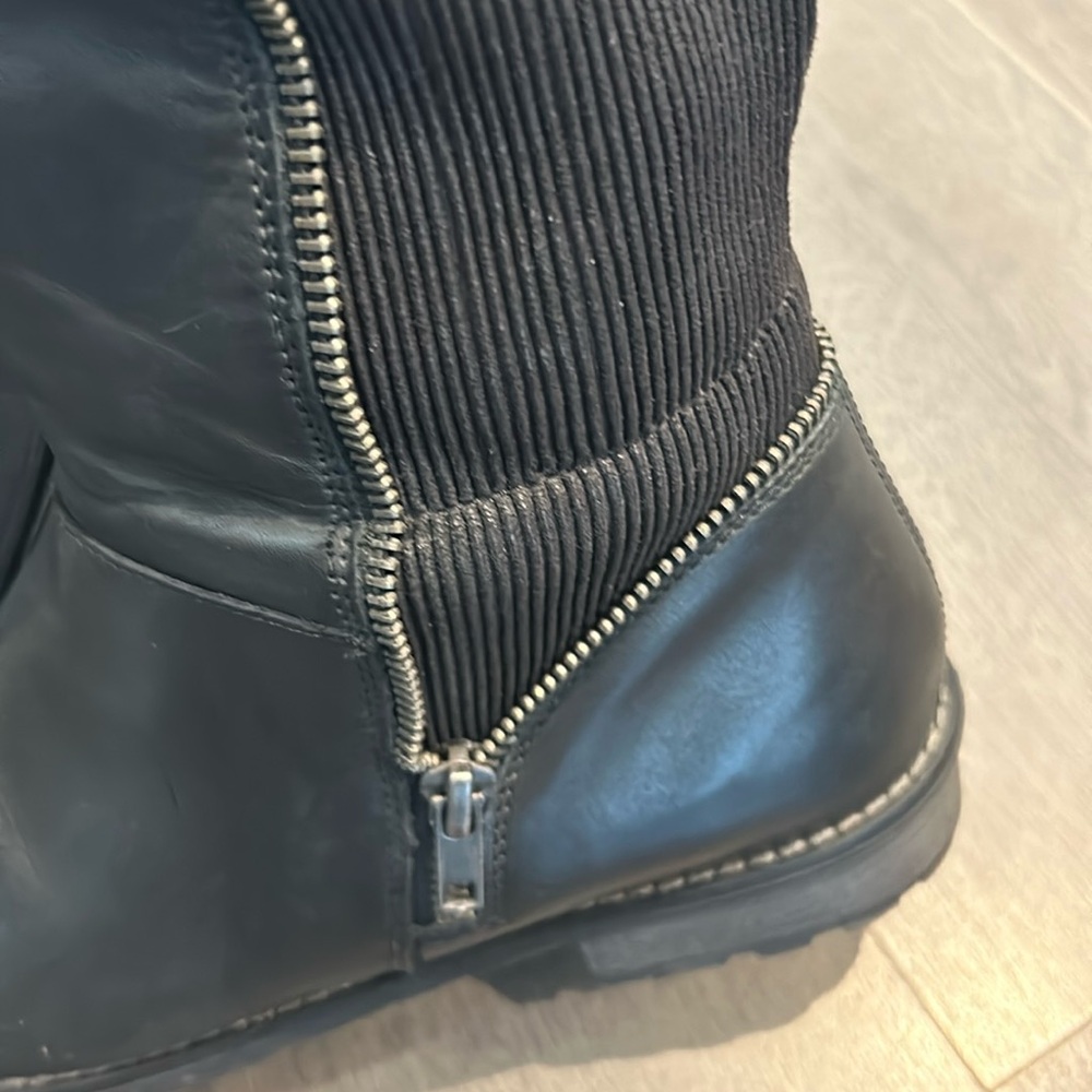 Remonte Black Leather & Stretch Tall Riding Boots EU 38 Classic Equine Style - Picture 12 of 17
